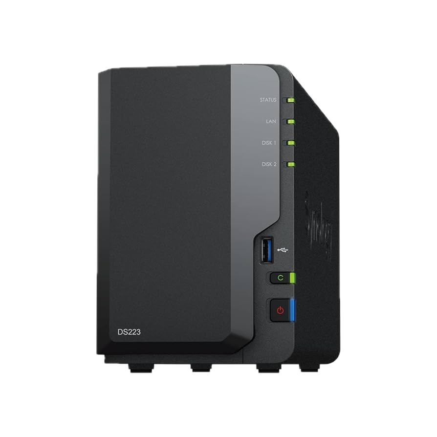 Synology NAS DS223 de 2 bahías (sin disco) Negro