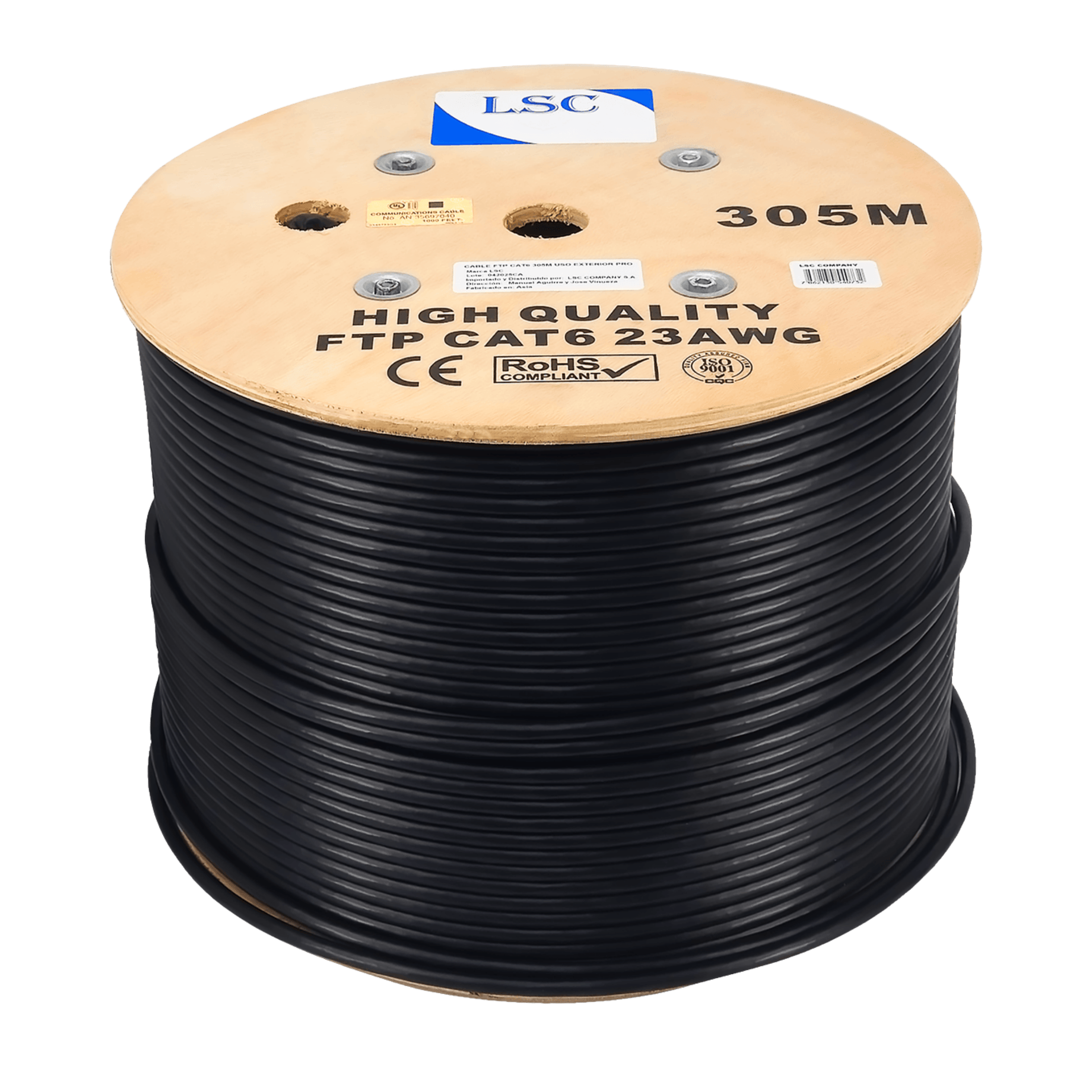 Cable FTP CAT6 PROFESIONAL para redes LAN, ideal para ambientes exteriores exigentes; Venta x metros. - LSC